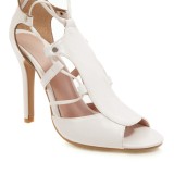 Arden Furtado summer 2019 fashion trend women's shoes joker white apricot  sexy elegant  classics gladiator small size 33 big size 48