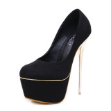 Arden Furtado 2019 fashion women's shoes stilettos heels 16cm party shoes  slip-on round toe waterproof pumps elegant platform shoes