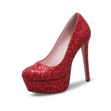 Arden Furtado summer 2019 fashion trend women's shoes sexy elegant red white waterproof stilettos heels  slip-on pumps party shoes