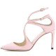 Arden Furtado summer 2019 fashion trend women's shoes pointed toe stilettos heels  pink ivory sexy mature elegant  office lady big size 43 buckle pure color