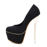 Arden Furtado 2019 fashion women's shoes stilettos heels 16cm party shoes  slip-on round toe waterproof pumps elegant platform shoes