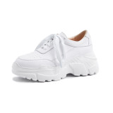 Arden Furtado summer 2019 fashion women's shoes cross tied lacing gym shoes white genuine leather heart shaped leisure casual shoes flat platform sneakers