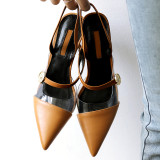Arden Furtado summer 2019 fashion trend women's shoes pointed toe stilettos heels pure color classics office lady buckle party shoes  sandals