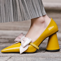 Arden Furtado 2019 fashion women's shoes pointed toe strange shaped heels party shoes  butterfly-knot slip-on elegant pumps