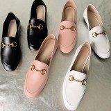 Arden Furtado summer 2019 fashion trend flats women's shoes pure color pink white slip-on ladylike comfortable pink white brogue shoes big size 42
