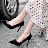 Arden Furtado fashion women's shoes pointed toe stilettos heels 10cm purple orange black suede party shoes slip-on pumps