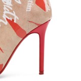 Arden Furtado 2019 fashion women's shoes pink elegant letter booties big size 45 ladies stilettos heels ankle boots