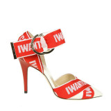 2019 summer high heels sexy stilettos pointed toe letters sandals women's shoes big size party shoes