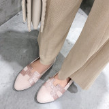 Arden Furtado summer 2019 fashion trend women's shoes pointed toe slip-on classics leisure pink concise comfortable big size 43