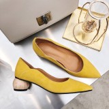 Arden Furtado summer 2019 fashion women's shoes apricot brick red pointed toe mature special-shaped heels pumps pure color