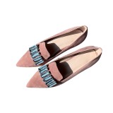 Arden Furtado summer 2019 fashion trend women's shoes pointed toe chunky heels pure color  pink slip-on big size 43 pumps