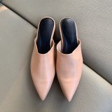 Arden Furtado summer 2019 fashion trend women's shoes pointed toe  slippers mules big size 43 pure color concise