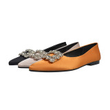Arden Furtado fashion women's shoes pointed toe slip-on crystal rhinestone flats big size 43 wedding shoes