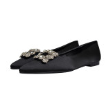 Arden Furtado fashion women's shoes pointed toe slip-on crystal rhinestone flats big size 43 wedding shoes