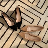 Arden Furtado summer 2019 fashion trend women's shoes pointed toe apricot special-shaped heels big size 43 party shoes  pure color pumps