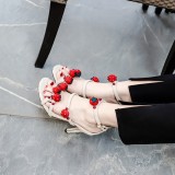 Arden Furtado summer high heels 9cm platform strawberry fashion ankle strap sandals shoes woman girls students size 33 40