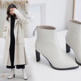 Arden Furtado summer 2019 fashion trend women's shoes pointed toe chunky heels zipper leather office lady elegant  big size 41
