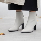Arden Furtado summer 2019 fashion trend women's shoes pointed toe chunky heels zipper leather office lady elegant  big size 41