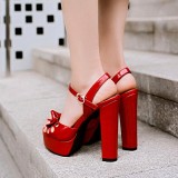 Arden Furtado summer 2019 fashion trend women's shoes chunky heels pure color white red waterproof sandals  sexy elegant