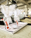 summer party shoes women's boots fashion white pink yellow feather sandals sexy high heels stilettos shoes big size
