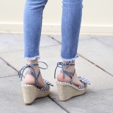 Arden Furtado summer 2019 fashion trend women's shoes wedges sandals waterproof size code can be customized narrow band concise classics office lady