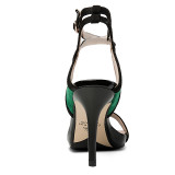 Arden Furtado summer 2019 fashion trend women's shoes  khaki green buckle sandals concise stilettos heels office lady elegant party shoes