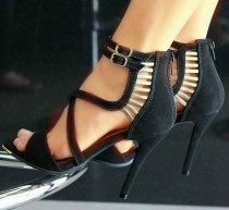 Arden Furtado summer 2019 fashion trend women's shoes stilettos heels buckle zipper sandals narrow band office lady sexy big size 47 personality