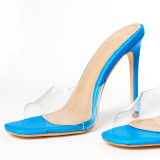 Arden Furtado summer 2019 fashion trend women's shoes  stilettos heels slippers concise mature transparent PVC concise big size 43