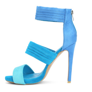 Arden Furtado summer 2019 fashion trend women's shoes stilettos heels zipper  sandals pure color blue  classics big size 47