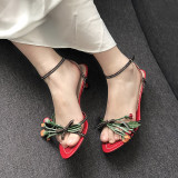 Arden Furtado summer 2019 fashion trend women's shoes stilettos heels buckle red sandals  narrow band sweet small size 33 big size 40