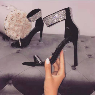 Arden Furtado summer 2019 fashion trend women's shoes crystal rhinestone office lady party classics shoes  sandals big size 45