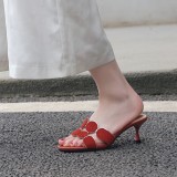 Arden Furtado summer 2019 fashion women's shoes stilettos heels red hollow out slippers big size 41 party shoes
