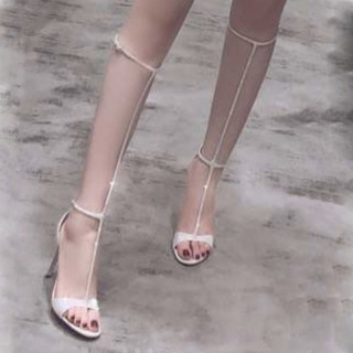Arden Furtado summer 2019 fashion women's shoes stilettos heels ladylike crystal rhinestone silver T-strap sandals big size 45