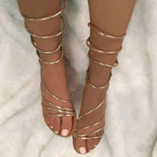 Arden Furtado summer 2019 fashion women's shoes gold sandals gladiator crystal rhinestone big size 45