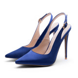 Arden Furtado summer 2019 fashion trend women's shoes pointed toe stilettos heels pure color purple buckle pumps sexy elegant
