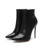 Arden Furtado summer 2019 fashion trend women's shoes pointed toe stilettos heels zipper pure color big size 45 short boots