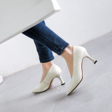Arden Furtado summer 2019 fashion trend women's shoes pointed toe stilettos heels pure color leather slip-on party shoes pumps