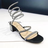 Arden Furtado summer 2019 fashion trend women's shoes chunky heels pure color black sandals sexy office lady elegant gladiator