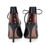 Arden Furtado summer 2019 fashion trend women's shoes stilettos heels cross lacing peep toe white PVC sandals elegant concise