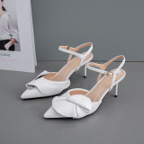 Arden Furtado summer 2019 fashion trend women's shoes pointed toe stilettos heels leather pure color concise buckle sandals