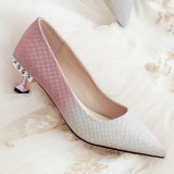 Arden Furtado 2019 fashion women's shoes pointed toe stilettos heels pumps crystal rhinestone wedding shoes 43