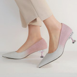 Arden Furtado 2019 fashion women's shoes pointed toe stilettos heels pumps crystal rhinestone wedding shoes 43