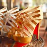 Arden Furtado summer 2019 fashion trend women's shoes stilettos heels zipper open toe  waterproof silver pure color sandals sexy elegant
