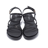 Arden Furtado summer 2019 fashion women's shoes flat sandals crystal rhinestone narrow band  40