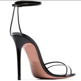 Arden Furtado summer 2019 fashion trend women's shoes custom made sexy transparent PVC with patent pu high heel peep toe ladies sandals narrow band big size 45