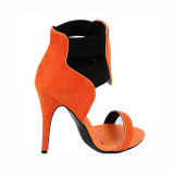 Arden Furtado summer 2019 fashion trend women's shoes orange wholesale famous brands  design ladies high heels velvet sandals office lady personality big size 45