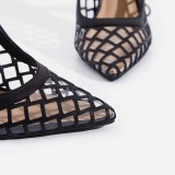 Arden Furtado summer fashion women's shoes custom provided ladies stylish high heels sexy stilettos mesh sandals fishnet shoes