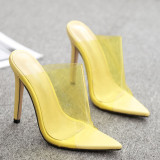 Arden Furtado summer 2019 fashion trend women's shoes sexy Leopard high heel sandals PVC clear pumps sandals office lady big size 45