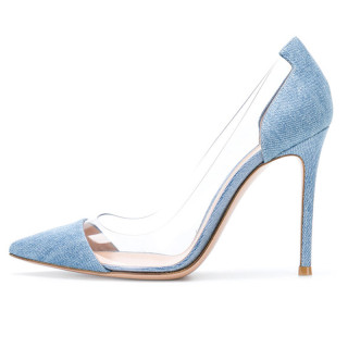 Arden Furtado summer 2019 fashion women's shoes denim blue jeans boots PVC high heels party dress women shoes ladies pointed toe stilettos heels big size 44