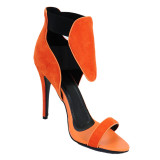 Arden Furtado summer 2019 fashion trend women's shoes orange wholesale famous brands  design ladies high heels velvet sandals office lady personality big size 45